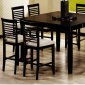 Cappuccino Finish Counter Height Modern 5Pc Dinette w/Lazy Susan