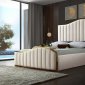 Jolie Bed in Cream Velvet Fabric by Meridian w/Options