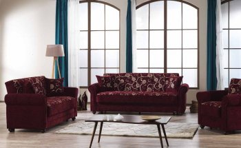 Regina Home Sofa Bed Convertible in Burgundy Fabric by Mobista [MTSB-Regina Home Burgundy]