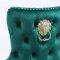 Leo Gold Dining Chair Set of 2 in Green Fabric