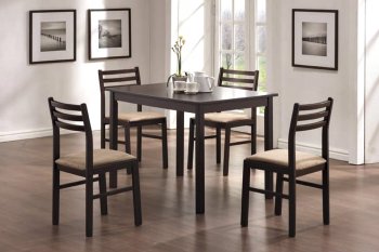 Dark Cappuccino Finish Modern Elegant 5Pc Dining Set [CRDS-150002]