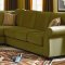 Olive or Tan Velvet Contemporary Sectional Sofa w/Rolled Arms