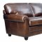 Havana Full Italian Leather Classic Sectional Sofa w/Rolled Arms