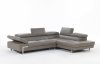 Briana 8035 Sectional Sofa in Grey Genuine Leather