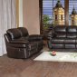 Jene Reclining Sofa in Brown Leather w/Optional Loveseat & Chair