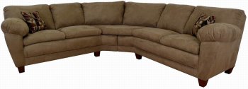 Mocha Fabric Modern Sectional Sofa w/Wooden Legs [PMSS-147-Mocha]