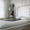 White & Walnut 4Pc Modern Bedroom Set w/Oversized Headboard Bed