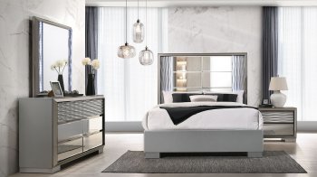 Skyline Bedroom in Silver by Global w/Options [GFBS-Skyline Silver]