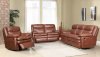 Carlington Reclining Sofa in Brown Bonded Leather w/Optionas