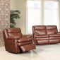 Carlington Reclining Sofa in Brown Bonded Leather w/Optionas