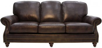 Dark Brown Top Grain Leather Living Room Sofa & Loveseat Set [CHFS-FL-Jeremy]