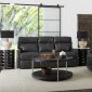 Daphne Motion Sofa in Charcoal Leather Match by Klaussner