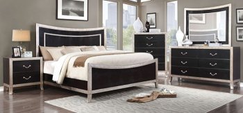 Liza CM7264 Bedroom in Black & Silver Tone w/Options [FABS-CM7264]