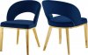 Roberto Dining Chair 765 Set of 2 Navy Velvet Fabric - Meridian