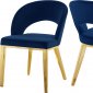 Roberto Dining Chair 765 Set of 2 Navy Velvet Fabric - Meridian