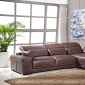 Light Brown Full Genuine Italian Leather Modern Sectional Sofa