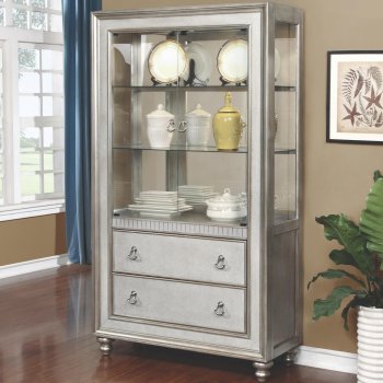 Bling Game 910185 Curio Cabinet in Platinum Tone by Coaster [CRCU-910185 Bling Game]