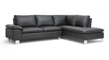 Toria Sectional Sofa Black Faux Leather by Wholesale Interiors [WISS-Toria Black]