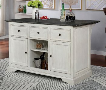 Scobey Kitchen Island CM-AC566GY in Antique Gray & White [FABU-CM-AC566GY-Scobey]