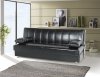 Leon Sofa Bed Convertible in Black Bonded Leather by Rain