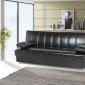 Leon Sofa Bed Convertible in Black Bonded Leather by Rain