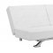 White Leatherette Modern Convertible Sofa Bed with Folding Arms