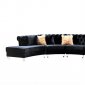 LCL-002 Sectional Sofa in Black Velvet