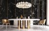 Oro Dining Table in White High Gloss by ESF w/Options