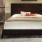 Merlot Finish Modern Bed w/Splay Legs & Optional Case Goods