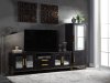 Keegan TV Stand 91550 in Antique Ebony Leather by Acme w/Options