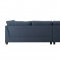 Laurissa Sectional Sofa w/Ottoman 54360 in Dark Blue by Acme