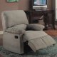 Sage Microfiber Modern Recliner Chair w/Pillow Arms