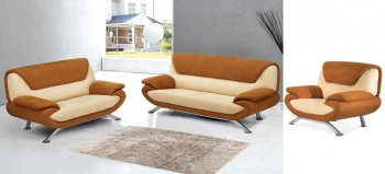 Beige and Rust Two-Tone Microfiber Living Room Sofa [AES-7040MF Rust]