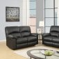 U99270-BL Motion Sofa in Black PU by Global w/Options