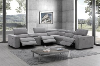 Picasso Power Motion Sectional Sofa in Light Gray Fabric by J&M [JMSS-Picasso Light Gray]