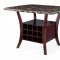 D7035BT Bar Set 5Pc in Merlot by Global w/Faux Marble Top