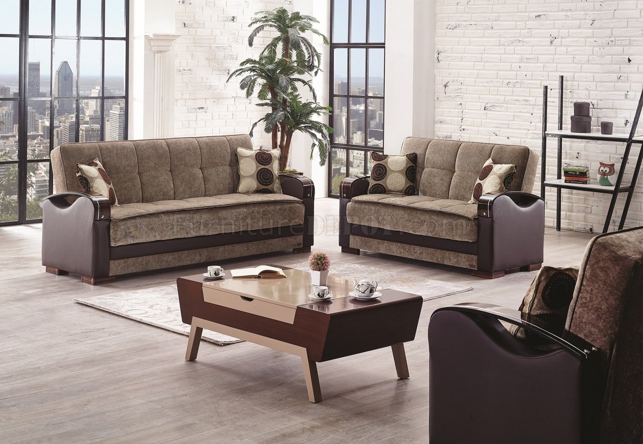 Rochester Sofa Bed in Light Brown Fabric by Empire w/Options