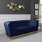 Bellini Sofa 669 in Navy Velvet Fabric by Meridian w/Options