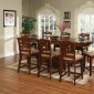 Oak Finish Transitional 5Pc Counter Height Dining Set w/Options