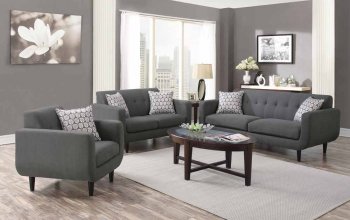 Stansall Sofa & Loveseat Set 505201 in Grey Fabric by Coaster [CRS-505201 Stansall]