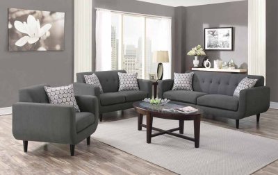 Stansall Sofa & Loveseat Set 505201 in Grey Fabric by Coaster