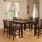 Dark Brown Finish Counter Height Modern Dining Set w/Options