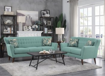 Maja Sofa & Loveseat 9807TL in Teal by Homelegance w/Options [HES-9807TL-Maja]