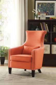 Arles Accent Chair1270F2S in Orange Fabric by Homelegance