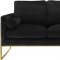 Mila Sofa 678 in Black Velvet Fabric by Meridian w/Options