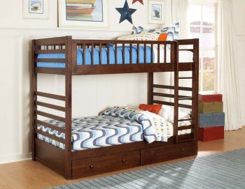 Dreamland Twin/Twin Bunk Bed B33E in Cherry by Homelegance [HEKB-B33E Dreamland]