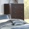 Warm Brown Finish Contemporary Bedroom w/Optional Items