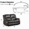 Zuriel Motion Sofa LV52285 in Black PU by Acme w/Options