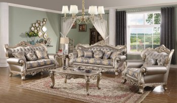 Ariel Sofa & Loveseat Set in Silver & Platinum w/Options [ADS-Ariel]