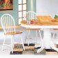 Natural & White Finish Classic 5Pc Dinette Set w/Pedestal Base